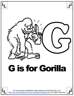 alphabet coloring g