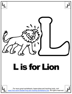 alphabet coloring l