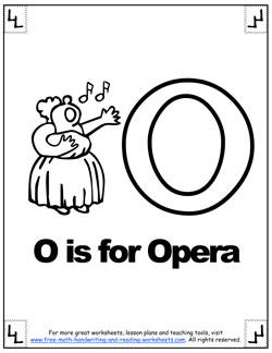 alphabet coloring o