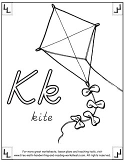 alphabet coloring pages k