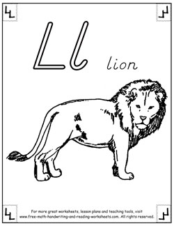 alphabet coloring pages l