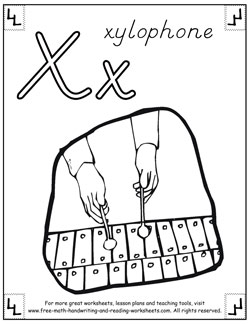 alphabet coloring pages x