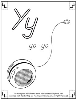 alphabet coloring pages y