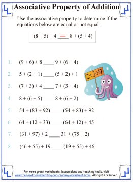 Commutative And Associative Property Of Addition Worksheets - Property