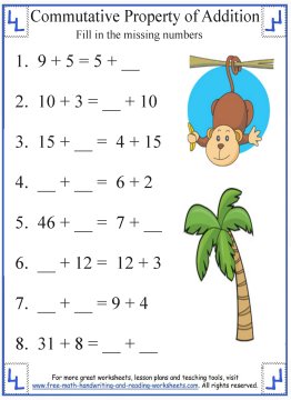Commutative Property of Addition - Definition & Worksheets