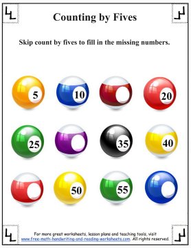 counting by fives worksheets activities