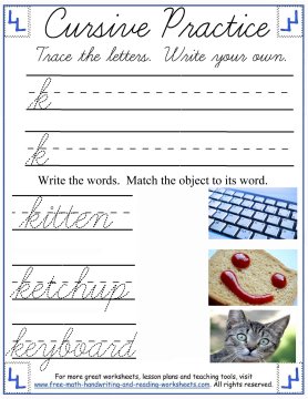 cursive handwriting sheets 5