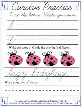 cursive handwriting sheets 6