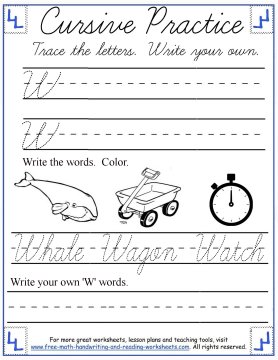 cursive handwriting worksheets 5