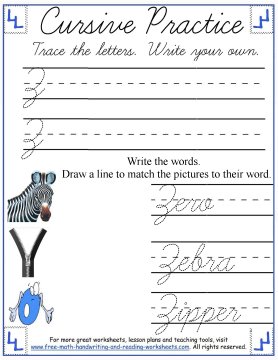 cursive handwriting worksheetsuppercase s z