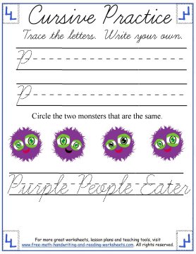 cursive writing practice 4