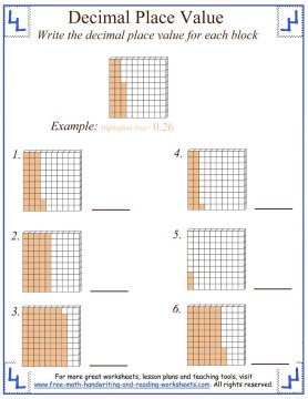 Decimal Place Value Worksheets