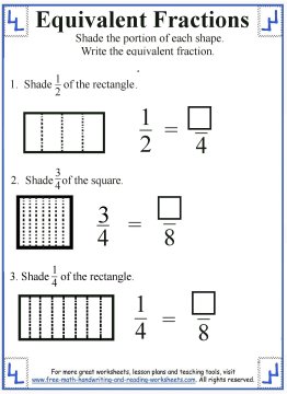 equivalent fraction worksheets