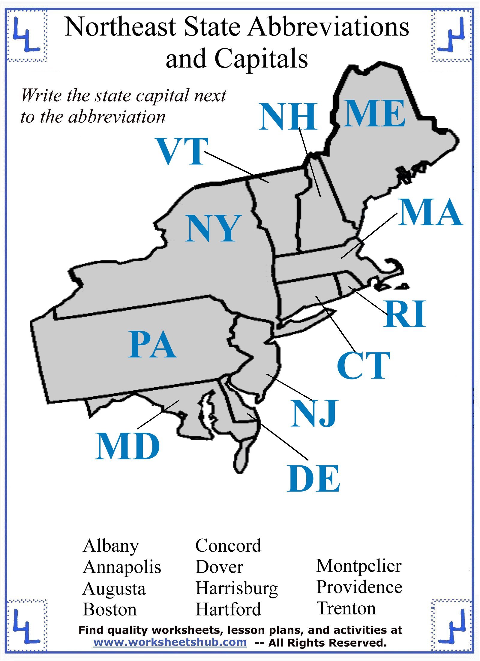 Northeastern States And Capitals slideshare