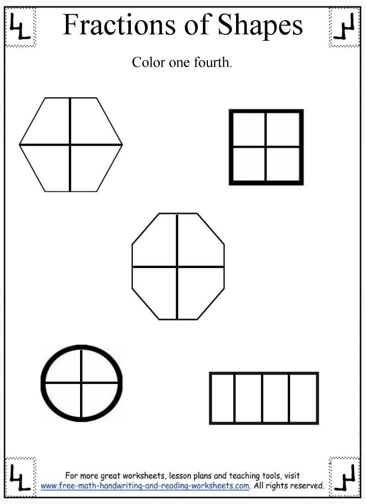 Halves And Fourths Worksheet