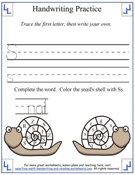 Number Names Worksheets s handwriting sheet : Free Handwriting Worksheets:Printing Ss-Zz