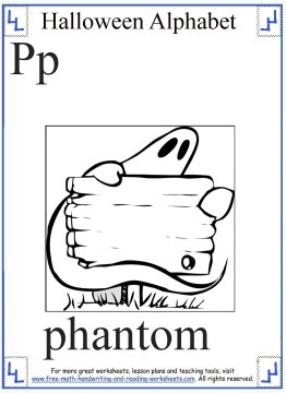 Halloween Coloring Sheets - Phonetic Alphabet I-P