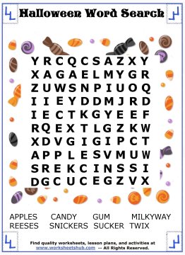 Halloween Word Search Printable Activities