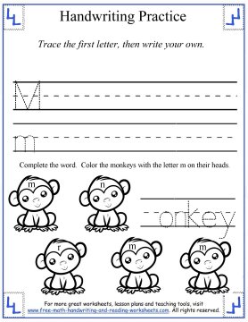 Kindergarten Worksheets Handwriting - Math Worksheet Writing Practice