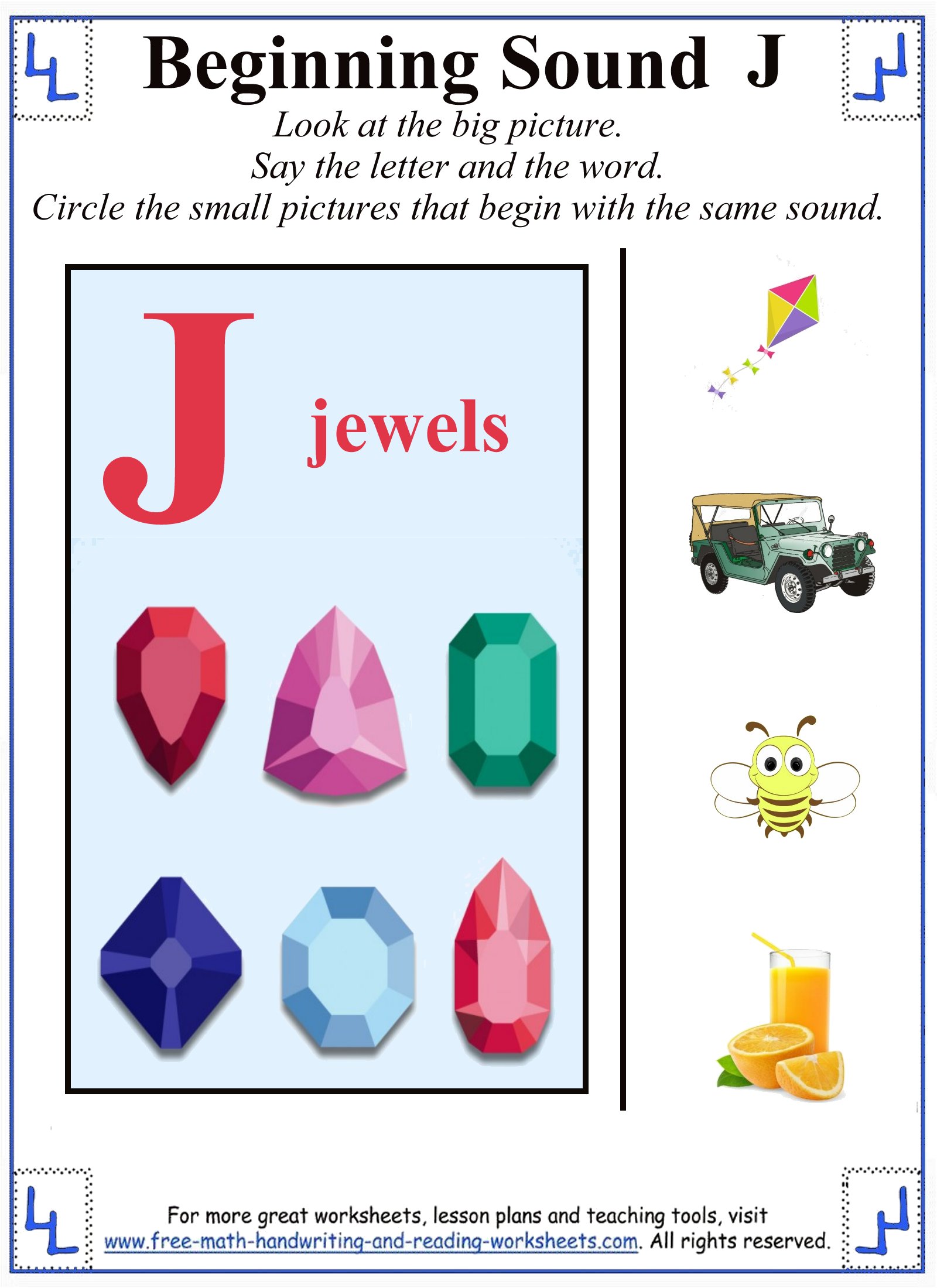 Letter J Words For Preschoolers