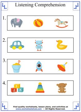 Listening Comprehension Kindergarten Worksheet