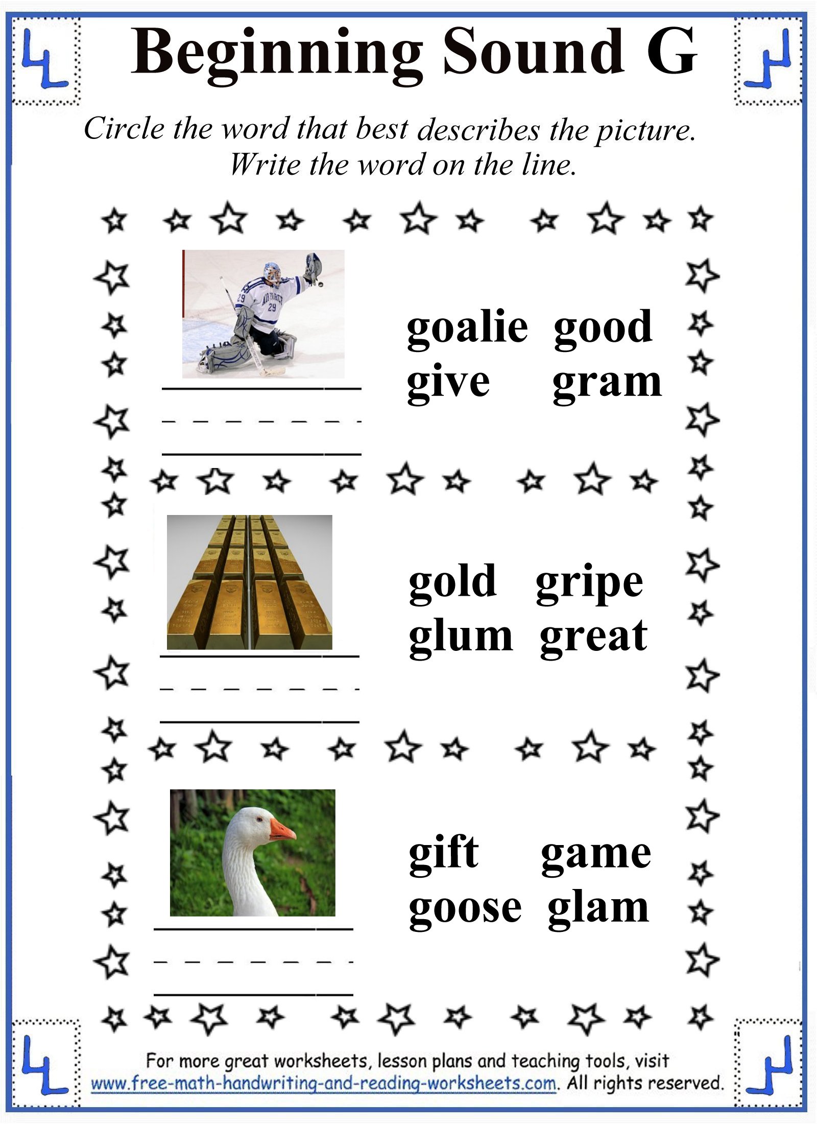 Letter G Worksheet Activities