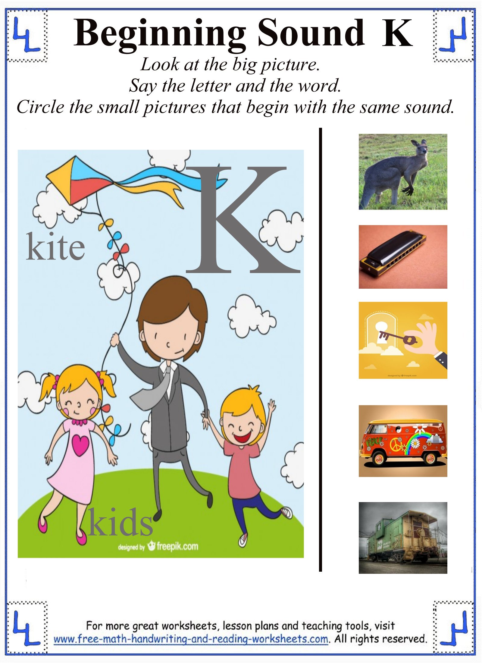 letter k worksheets activities