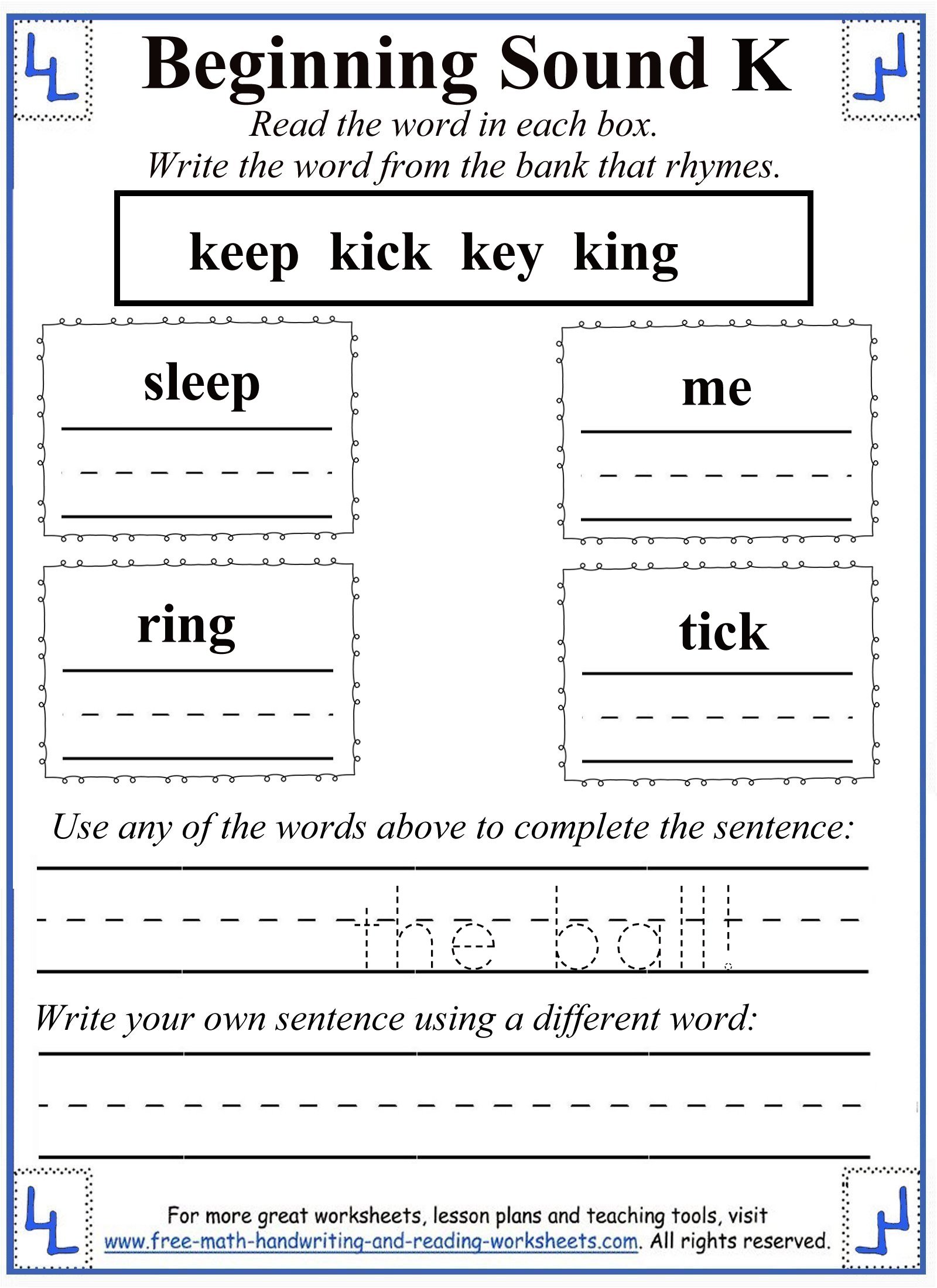Printable Letter K Tracing Worksheet Supplyme Letter K Worksheet