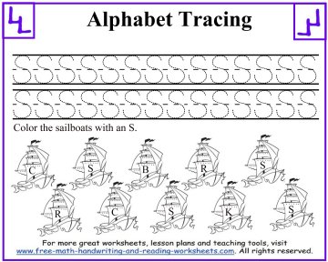 letter tracing worksheets uppercase s z