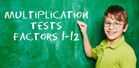 Printable Multiplication Tests (Factors 1-12) multiplication test