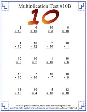 multiplication test 10
