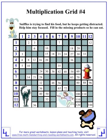 Multiplication Times Tables Free Math Worksheets