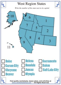 regional state and capital worksheets