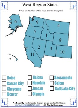 regional state and capital worksheets 9