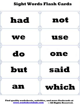 Sight Words Flash Cards - Printable Flashcards