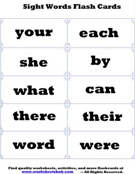 Sight Words Flash Cards - Printable Flashcards