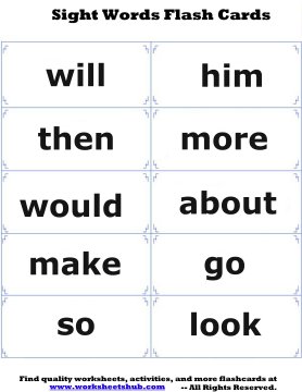 Sight Words Flash Cards - Printable Flashcards
