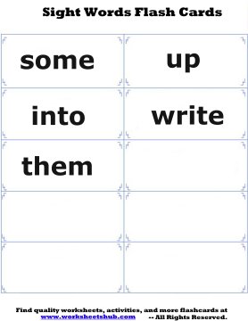 sight words flash cards 6