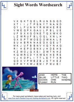 Sight Words Word Search Activities
