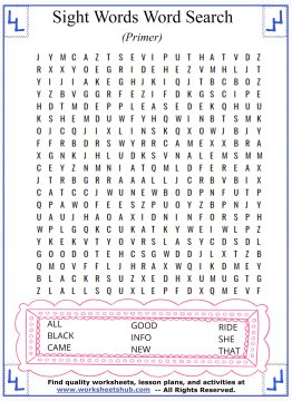 sight words word search activities