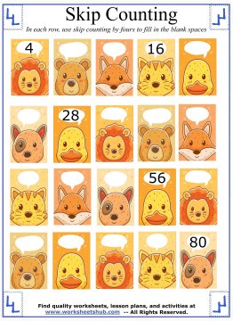 skip counting by fours 4
