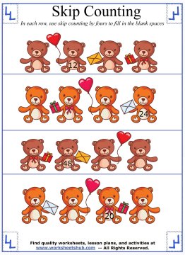 skip counting by fours 6