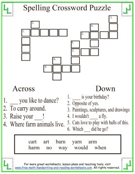 Number Names Worksheets reading and spelling worksheets : Spelling Worksheets - Phonetic AR