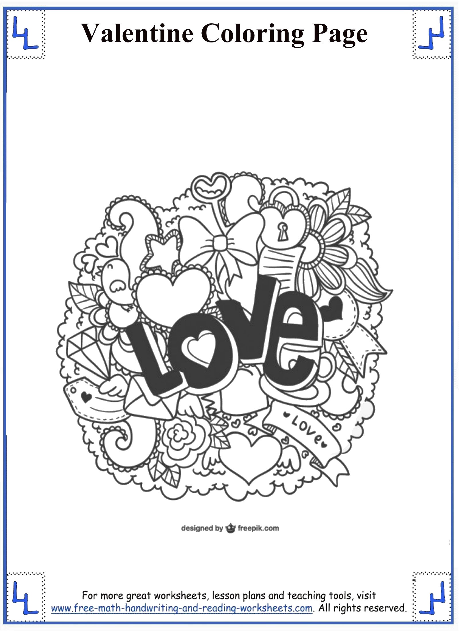 4Th Grade Coloring Pages For Valentines 3