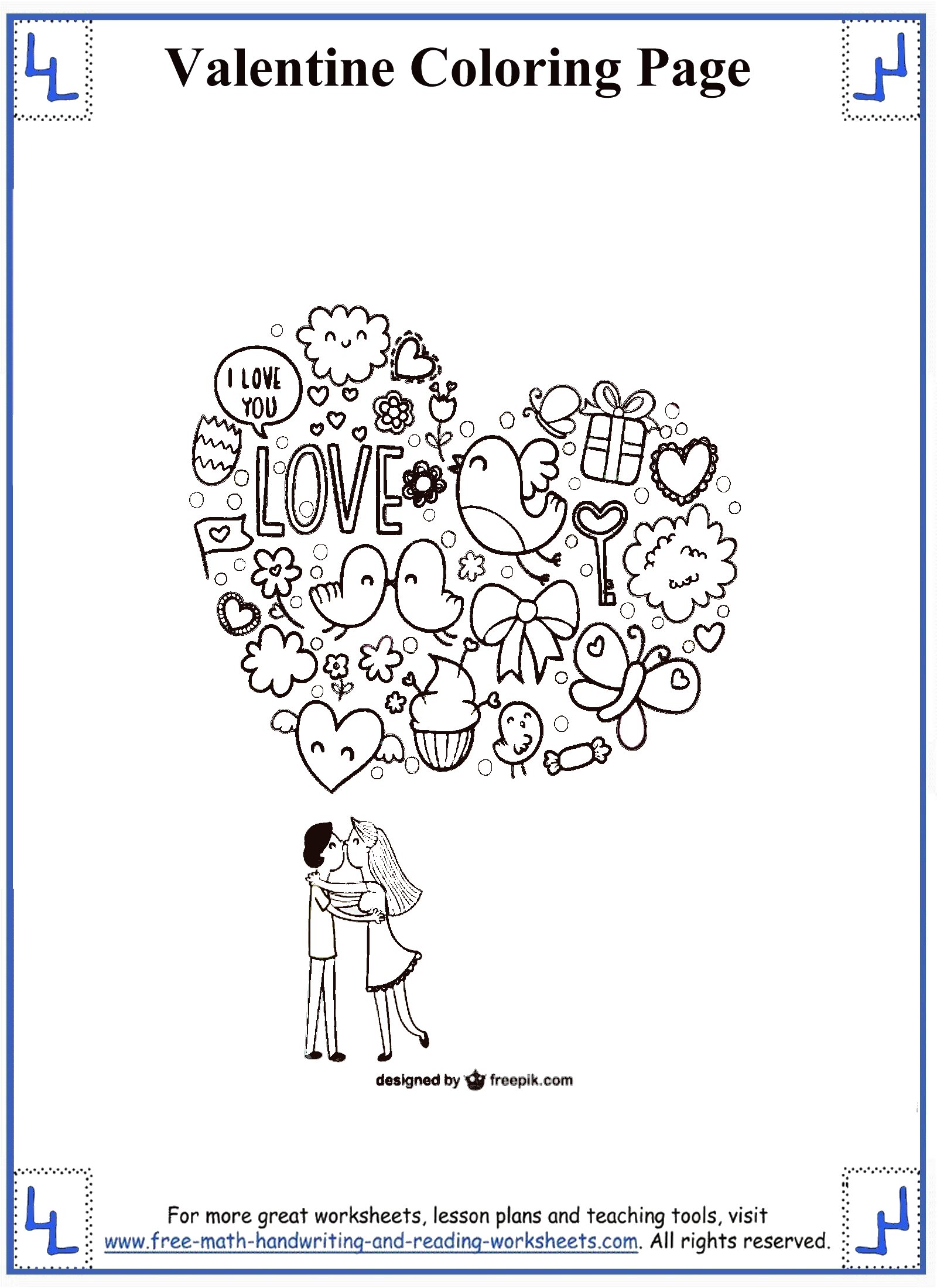 handwriting 1 worksheets free grade for Valentines Day Coloring Pages